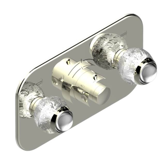 THG - Trim For Thg Thermostat With 2 Valves Ref. 5 401ahm/us Rough Part Supplied With Fixing Box, Item To Be Installed Horizontal - Nickel Polished