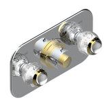 THG - Trim For Thg Thermostat With 2 Valves Ref. 5 401ahm/us Rough Part Supplied With Fixing Box, Item To Be Installed Horizontal - Chrome Polished Gold Polished