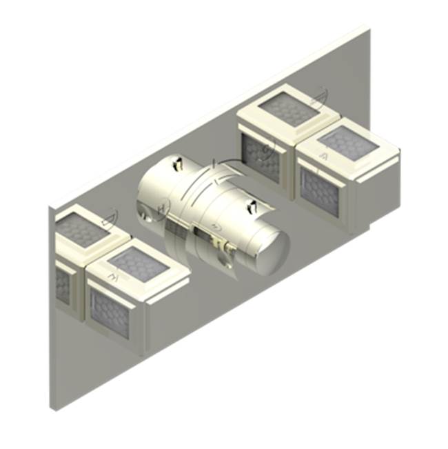 THG - Trim For Thg Thermostat With 2 Valves Ref. 5 401ahm/us Rough Part Supplied With Fixing Box, Item To Be Installed Horizontal - Nickel Polished