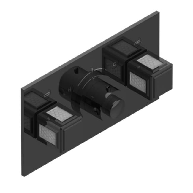 THG - Trim For Thg Thermostat With 2 Valves Ref. 5 401ahm/us Rough Part Supplied With Fixing Box, Item To Be Installed Horizontal - Brown Bronze Color PVD
