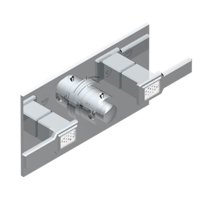 THG - Trim For Thg Thermostat With 2 Valves Ref. 5 401ahm/us Rough Part Supplied With Fixing Box, Item To Be Installed Horizontal - Umber PVD