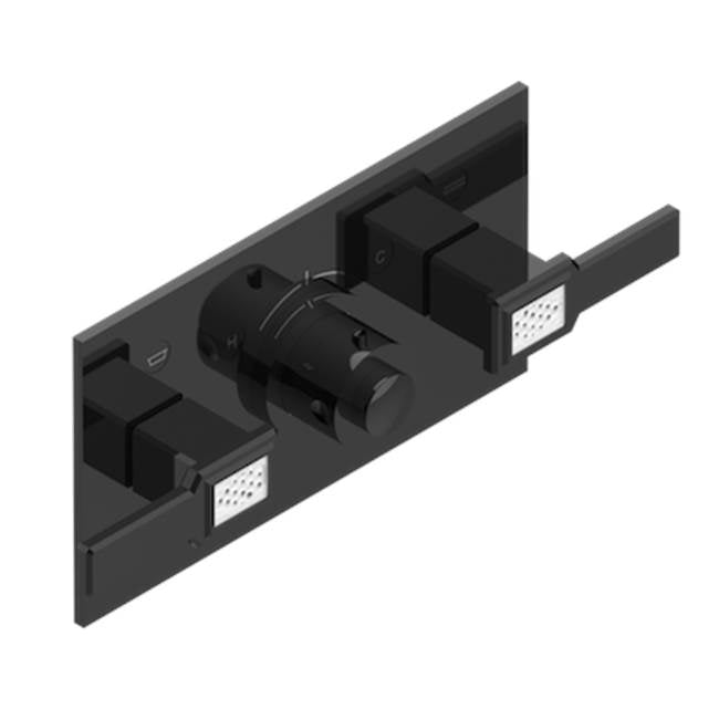 THG - Trim For Thg Thermostat With 2 Valves Ref. 5 401ahm/us Rough Part Supplied With Fixing Box, Item To Be Installed Horizontal - Brown Bronze Color PVD