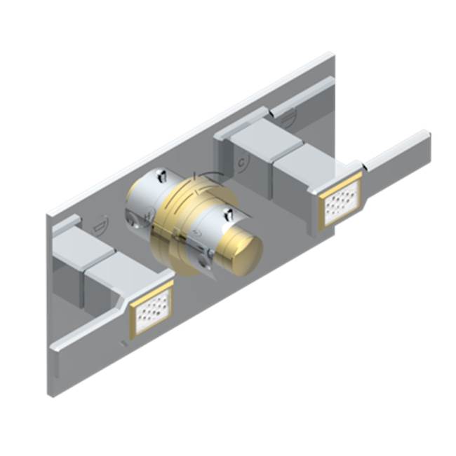 THG - Trim For Thg Thermostat With 2 Valves Ref. 5 401ahm/us Rough Part Supplied With Fixing Box, Item To Be Installed Horizontal - Chrome Polished Gold Polished