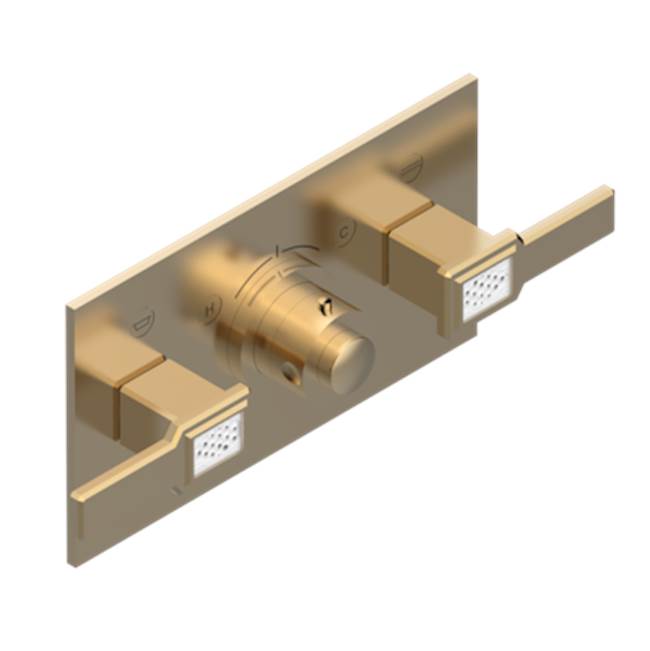 THG - Trim For Thg Thermostat With 2 Valves Ref. 5 401ahm/us Rough Part Supplied With Fixing Box, Item To Be Installed Horizontal - Matt Umber PVD