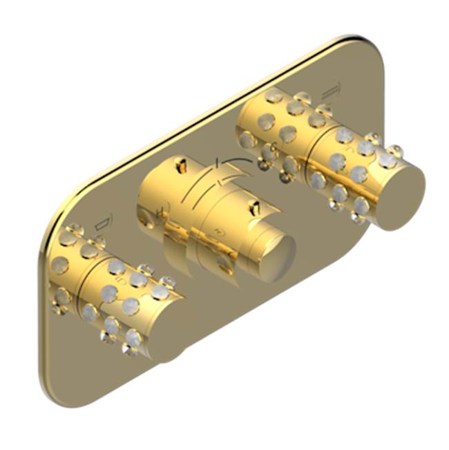 THG - Trim For Thg Thermostat With 2 Valves Ref. 5 401ahm/us Rough Part Supplied With Fixing Box, Item To Be Installed Horizontal - Gold Color PVD
