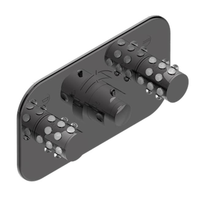 THG - Trim For Thg Thermostat With 2 Valves Ref. 5 401ahm/us Rough Part Supplied With Fixing Box, Item To Be Installed Horizontal - Matt Graphite PVD