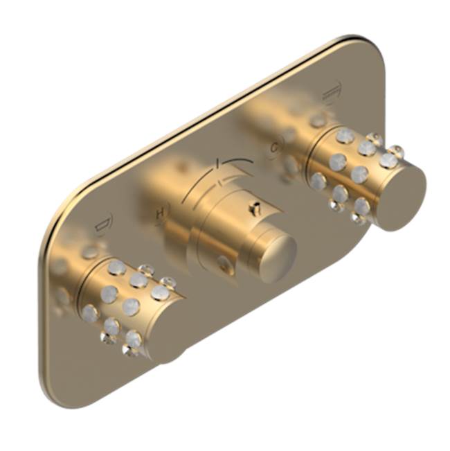 THG - Trim For Thg Thermostat With 2 Valves Ref. 5 401ahm/us Rough Part Supplied With Fixing Box, Item To Be Installed Horizontal - Matt Umber PVD