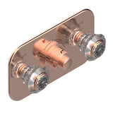 THG - Trim For Thg Thermostat With 2 Valves Ref. 5 401ahm/us Rough Part Supplied With Fixing Box, Item To Be Installed Horizontal - Blush PVD