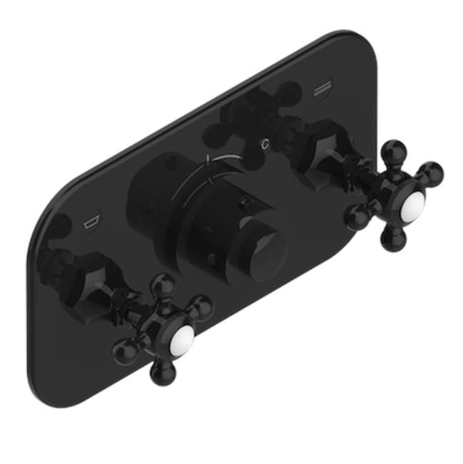 THG - Trim For Thg Thermostat With 2 Valves Ref. 5 401ahm/us Rough Part Supplied With Fixing Box, Item To Be Installed Horizontal - Brown Bronze Color PVD