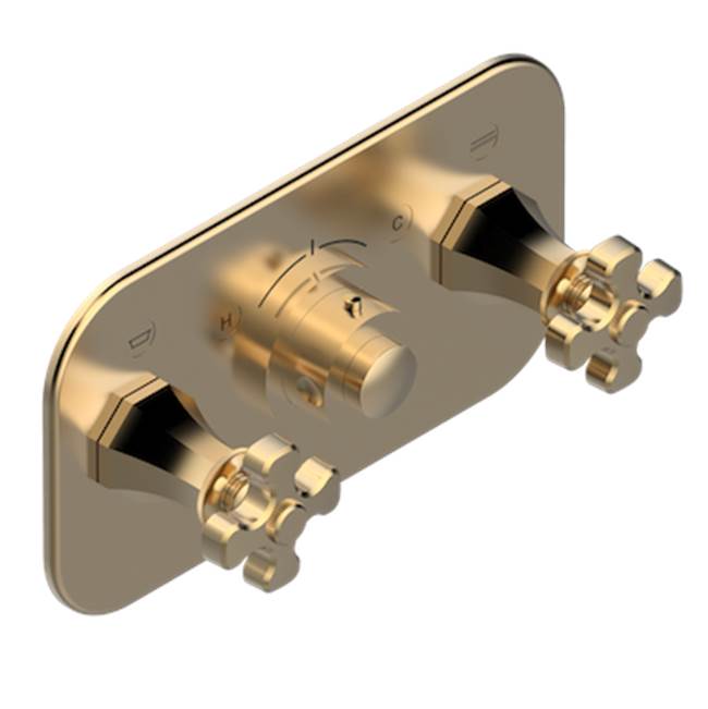 THG - Trim For Thg Thermostat With 2 Valves Ref. 5 401ahm/us Rough Part Supplied With Fixing Box, Item To Be Installed Horizontal - Matt Umber PVD