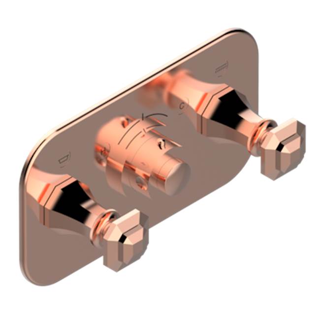 THG - Trim For Thg Thermostat With 2 Valves Ref. 5 401ahm/us Rough Part Supplied With Fixing Box, Item To Be Installed Horizontal - Blush PVD