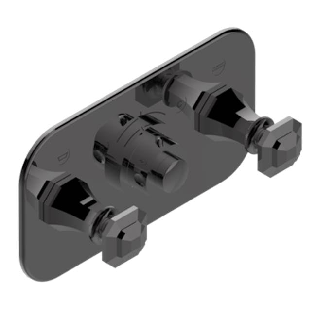 THG - Trim For Thg Thermostat With 2 Valves Ref. 5 401ahm/us Rough Part Supplied With Fixing Box, Item To Be Installed Horizontal - Matt Graphite PVD