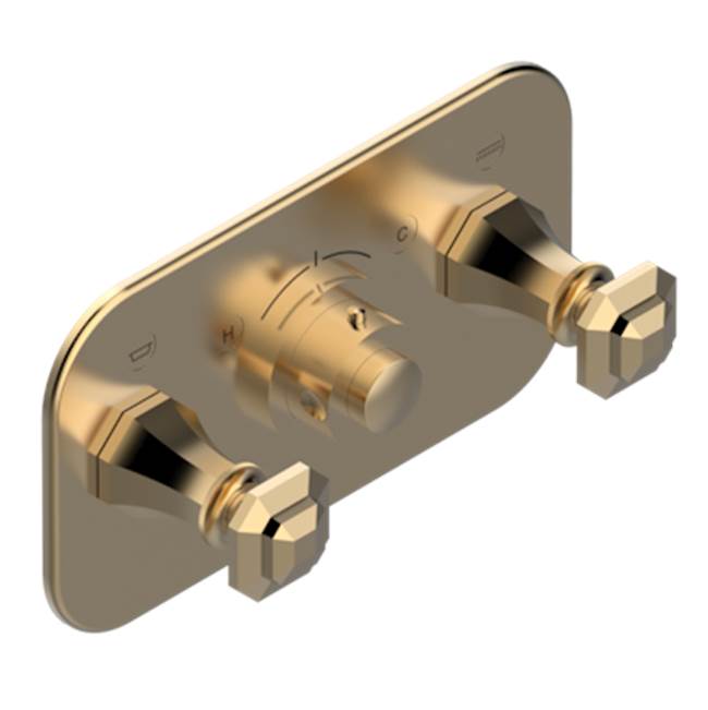 THG - Trim For Thg Thermostat With 2 Valves Ref. 5 401ahm/us Rough Part Supplied With Fixing Box, Item To Be Installed Horizontal - Matt Umber PVD
