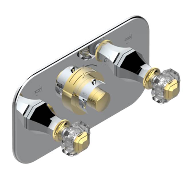 THG - Trim For Thg Thermostat With 2 Valves Ref. 5 401ahm/us Rough Part Supplied With Fixing Box, Item To Be Installed Horizontal - Chrome Polished Gold Polished