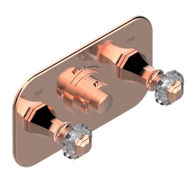 THG - Trim For Thg Thermostat With 2 Valves Ref. 5 401ahm/us Rough Part Supplied With Fixing Box, Item To Be Installed Horizontal - Blush PVD