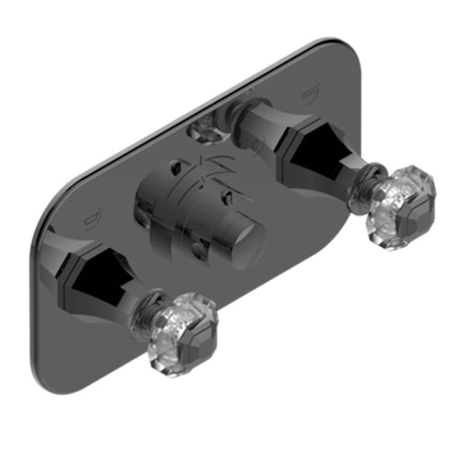 THG - Trim For Thg Thermostat With 2 Valves Ref. 5 401ahm/us Rough Part Supplied With Fixing Box, Item To Be Installed Horizontal - Matt Graphite PVD