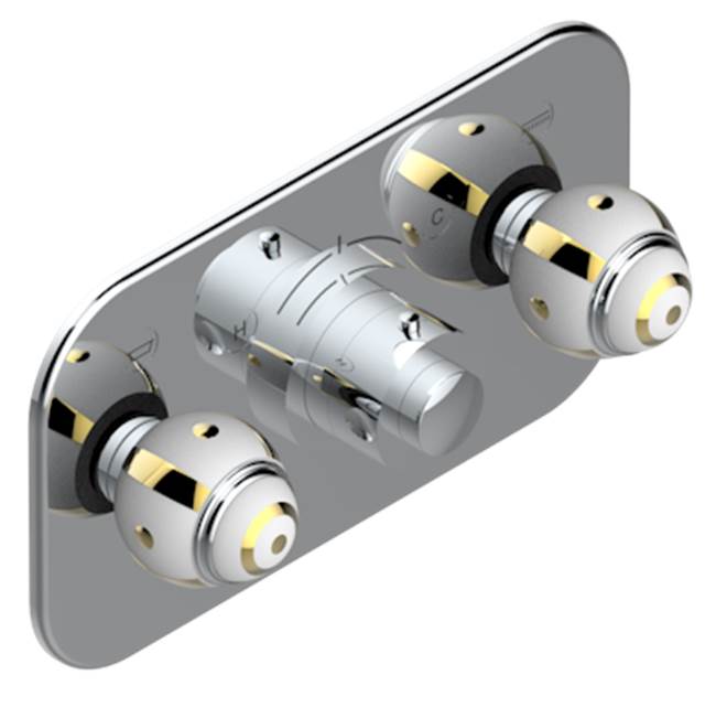 THG - Trim For Thg Thermostat With 2 Valves Ref. 5 401ahm/us Rough Part Supplied With Fixing Box, Item To Be Installed Horizontal - Umber PVD