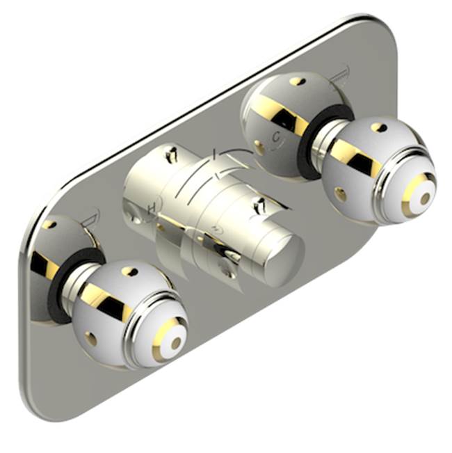 THG - Trim For Thg Thermostat With 2 Valves Ref. 5 401ahm/us Rough Part Supplied With Fixing Box, Item To Be Installed Horizontal - Nickel Polished