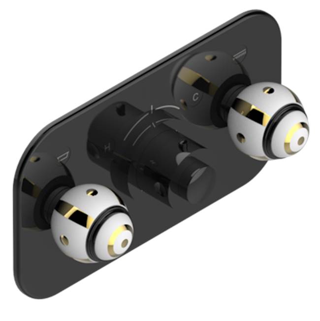 THG - Trim For Thg Thermostat With 2 Valves Ref. 5 401ahm/us Rough Part Supplied With Fixing Box, Item To Be Installed Horizontal - Brown Bronze Color PVD