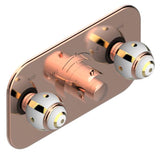 THG - Trim For Thg Thermostat With 2 Valves Ref. 5 401ahm/us Rough Part Supplied With Fixing Box, Item To Be Installed Horizontal - Blush PVD