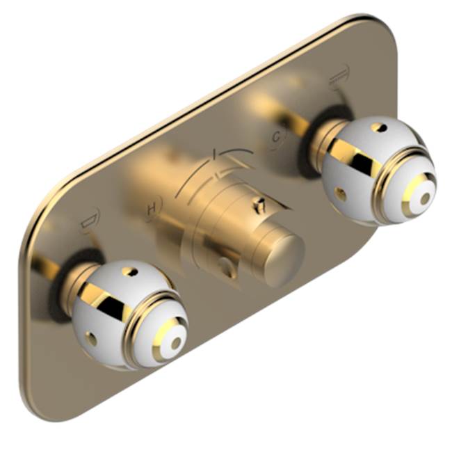 THG - Trim For Thg Thermostat With 2 Valves Ref. 5 401ahm/us Rough Part Supplied With Fixing Box, Item To Be Installed Horizontal - Matt Umber PVD