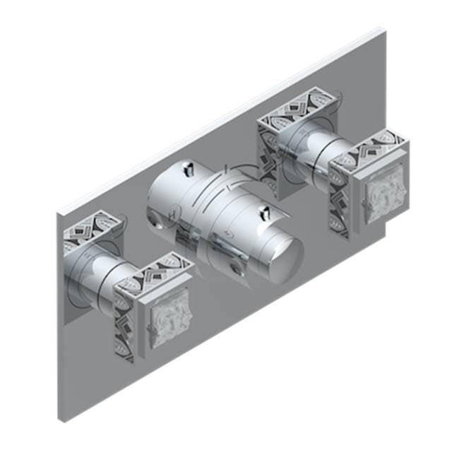THG - Trim For Thg Thermostat With 2 Valves Ref. 5 401ahm/us Rough Part Supplied With Fixing Box, Item To Be Installed Horizontal - Matt Brown Bronze Color PVD