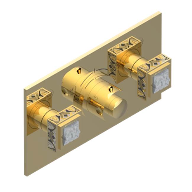 THG - Trim For Thg Thermostat With 2 Valves Ref. 5 401ahm/us Rough Part Supplied With Fixing Box, Item To Be Installed Horizontal - Gold Polished
