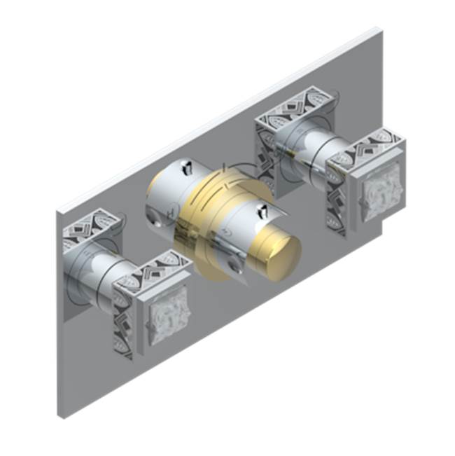 THG - Trim For Thg Thermostat With 2 Valves Ref. 5 401ahm/us Rough Part Supplied With Fixing Box, Item To Be Installed Horizontal - Chrome Polished Gold Polished