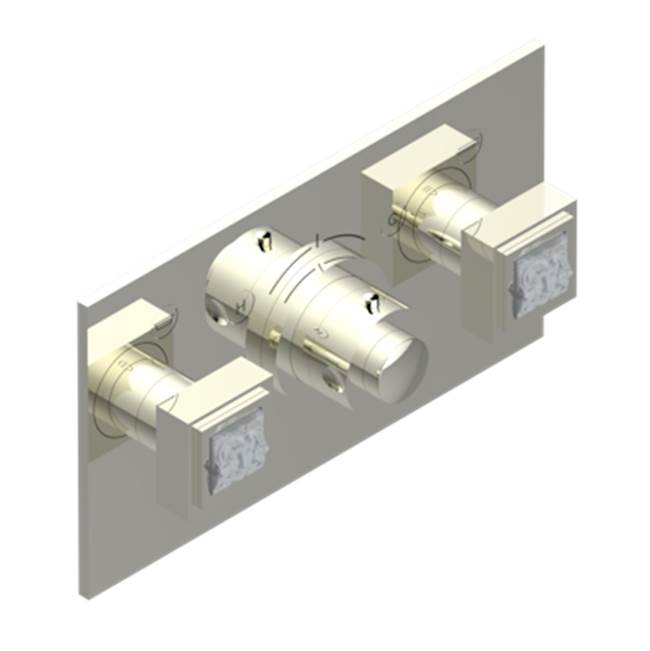 THG - Trim For Thg Thermostat With 2 Valves Ref. 5 401ahm/us Rough Part Supplied With Fixing Box, Item To Be Installed Horizontal - Nickel Polished