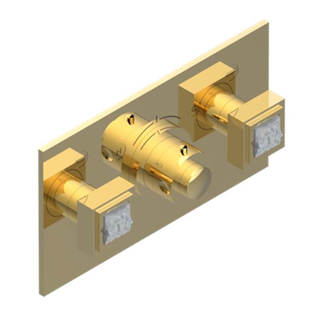 THG - Trim For Thg Thermostat With 2 Valves Ref. 5 401ahm/us Rough Part Supplied With Fixing Box, Item To Be Installed Horizontal - Gold Polished