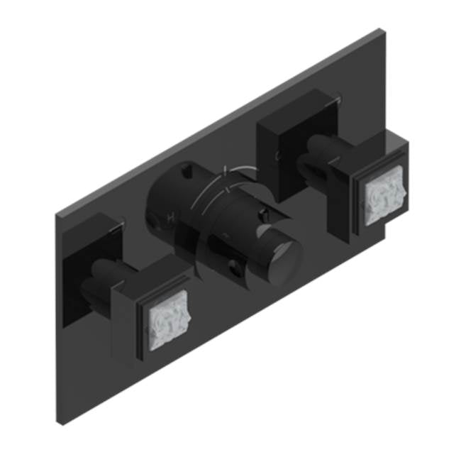 THG - Trim For Thg Thermostat With 2 Valves Ref. 5 401ahm/us Rough Part Supplied With Fixing Box, Item To Be Installed Horizontal - Brown Bronze Color PVD