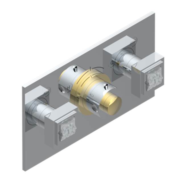 THG - Trim For Thg Thermostat With 2 Valves Ref. 5 401ahm/us Rough Part Supplied With Fixing Box, Item To Be Installed Horizontal - Chrome Polished Gold Polished