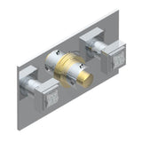 THG - Trim For Thg Thermostat With 2 Valves Ref. 5 401ahm/us Rough Part Supplied With Fixing Box, Item To Be Installed Horizontal - Chrome Polished Gold Polished
