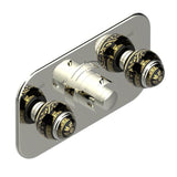 THG - Trim For Thg Thermostat With 2 Valves Ref. 5 401ahm/us Rough Part Supplied With Fixing Box, Item To Be Installed Horizontal - Nickel Polished