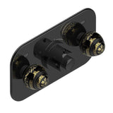 THG - Trim For Thg Thermostat With 2 Valves Ref. 5 401ahm/us Rough Part Supplied With Fixing Box, Item To Be Installed Horizontal - Brown Bronze Color PVD