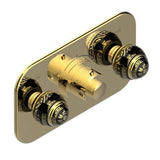 THG - Trim For Thg Thermostat With 2 Valves Ref. 5 401ahm/us Rough Part Supplied With Fixing Box, Item To Be Installed Horizontal - Gold Color PVD