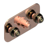THG - Trim For Thg Thermostat With 2 Valves Ref. 5 401ahm/us Rough Part Supplied With Fixing Box, Item To Be Installed Horizontal - Blush PVD