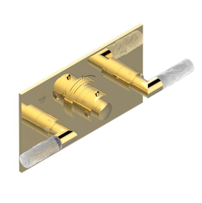 THG - Trim For Thg Thermostat With 2 Valves Ref. 5 401ahm/us Rough Part Supplied With Fixing Box, Item To Be Installed Horizontal - Gold Polished