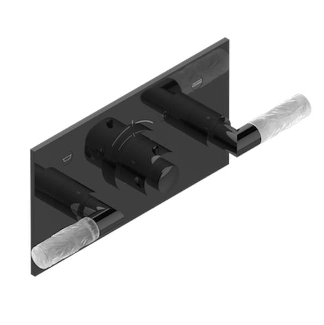 THG - Trim For Thg Thermostat With 2 Valves Ref. 5 401ahm/us Rough Part Supplied With Fixing Box, Item To Be Installed Horizontal - Brown Bronze Color PVD