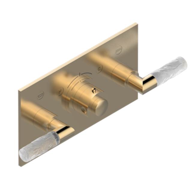 THG - Trim For Thg Thermostat With 2 Valves Ref. 5 401ahm/us Rough Part Supplied With Fixing Box, Item To Be Installed Horizontal - Matt Umber PVD