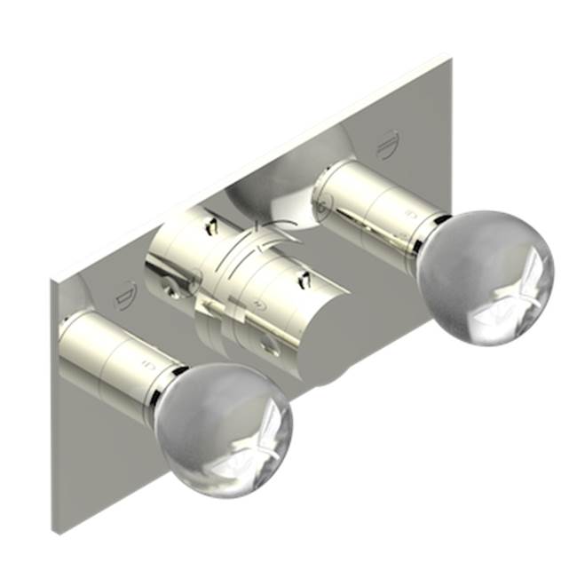 THG - Trim For Thg Thermostat With 2 Valves Ref. 5 401ahm/us Rough Part Supplied With Fixing Box, Item To Be Installed Horizontal - Nickel Polished