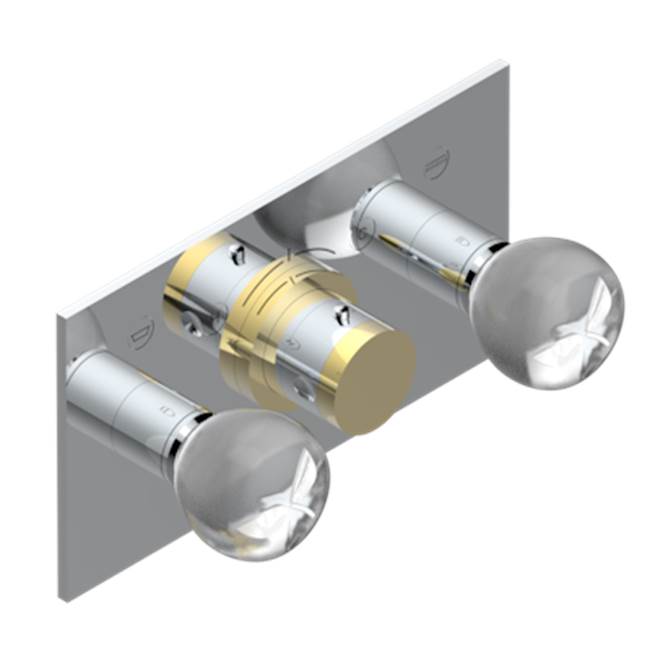 THG - Trim For Thg Thermostat With 2 Valves Ref. 5 401ahm/us Rough Part Supplied With Fixing Box, Item To Be Installed Horizontal - Chrome Polished Gold Polished