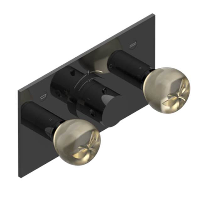 THG - Trim For Thg Thermostat With 2 Valves Ref. 5 401ahm/us Rough Part Supplied With Fixing Box, Item To Be Installed Horizontal - Brown Bronze Color PVD
