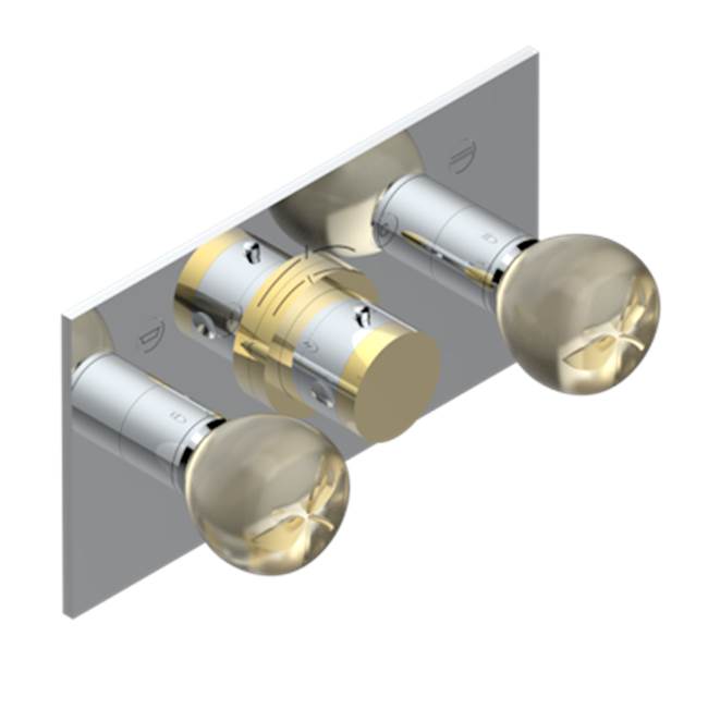THG - Trim For Thg Thermostat With 2 Valves Ref. 5 401ahm/us Rough Part Supplied With Fixing Box, Item To Be Installed Horizontal - Chrome Polished Gold Polished