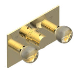 THG - Trim For Thg Thermostat With 2 Valves Ref. 5 401ahm/us Rough Part Supplied With Fixing Box, Item To Be Installed Horizontal - Gold Color PVD