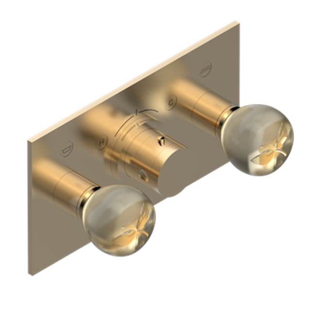 THG - Trim For Thg Thermostat With 2 Valves Ref. 5 401ahm/us Rough Part Supplied With Fixing Box, Item To Be Installed Horizontal - Matt Umber PVD