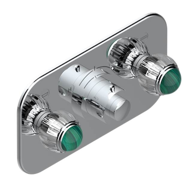 THG - Trim For Thg Thermostat With 2 Valves Ref. 5 401ahm/us Rough Part Supplied With Fixing Box, Item To Be Installed Horizontal - Umber PVD