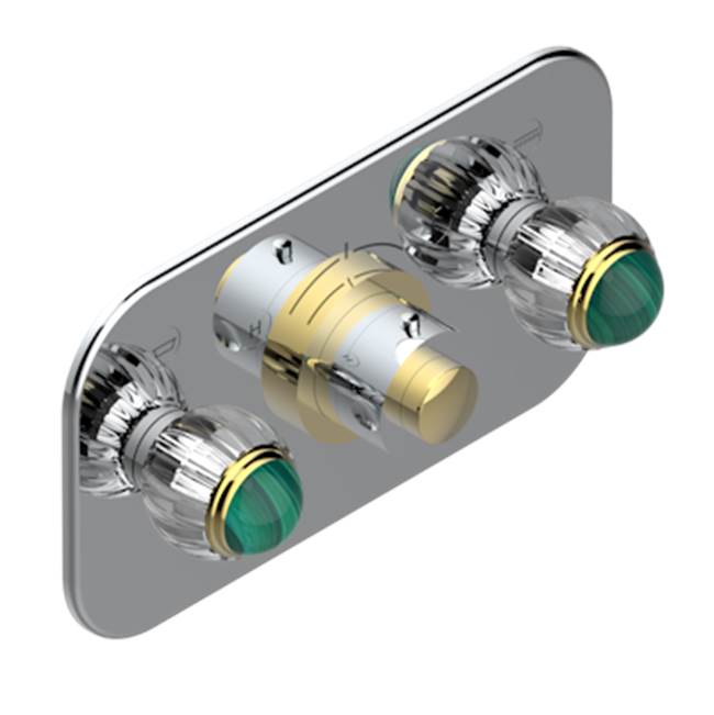 THG - Trim For Thg Thermostat With 2 Valves Ref. 5 401ahm/us Rough Part Supplied With Fixing Box, Item To Be Installed Horizontal - Chrome Polished Gold Polished