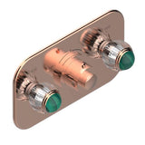 THG - Trim For Thg Thermostat With 2 Valves Ref. 5 401ahm/us Rough Part Supplied With Fixing Box, Item To Be Installed Horizontal - Blush PVD