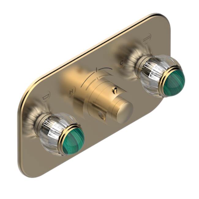 THG - Trim For Thg Thermostat With 2 Valves Ref. 5 401ahm/us Rough Part Supplied With Fixing Box, Item To Be Installed Horizontal - Matt Umber PVD